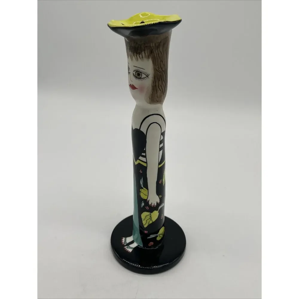 Susan Paley Bella Casa 10.5” Candle Holder Bud Vase Ganz Colorful Art Sculpture